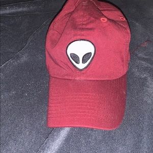 Maroon alien hat